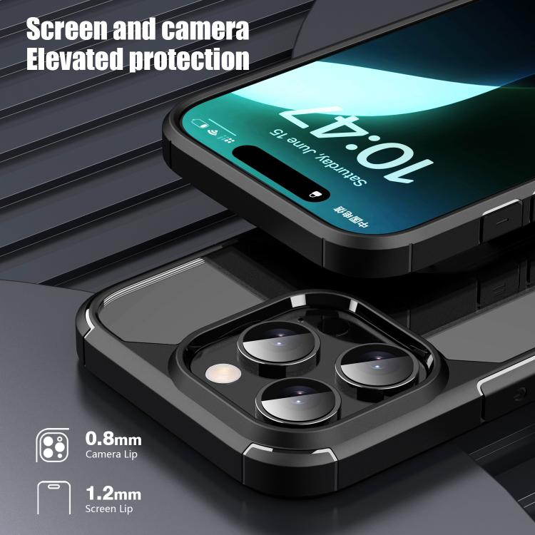 For iPhone 16 iPAKY YJ Series Transparent PC+TPU Phone Case(Blue) - iPhone 16 Cases by iPAKY | Online Shopping UK | buy2fix