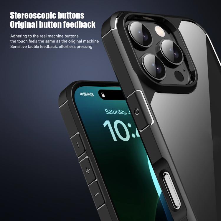 For iPhone 16 iPAKY YJ Series Transparent PC+TPU Phone Case(Blue) - iPhone 16 Cases by iPAKY | Online Shopping UK | buy2fix