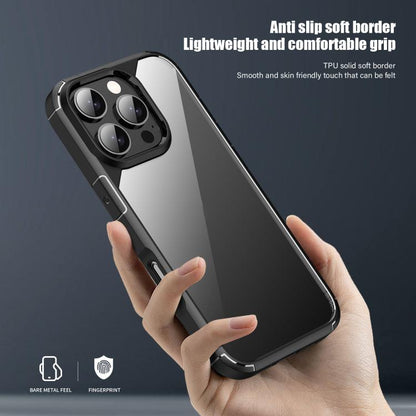 For iPhone 16 Pro Max iPAKY YJ Series Transparent PC+TPU Phone Case(Black) - iPhone 16 Pro Max Cases by iPAKY | Online Shopping UK | buy2fix