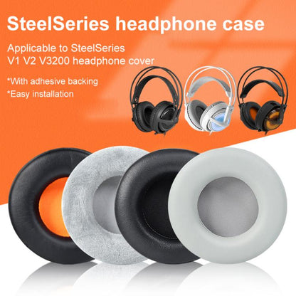 2pcs Self-adhesive Earpads For SteelSeries Siberia V1 / V2 / V3, Material:Football Net(Grey) - Earmuff & Pad by buy2fix | Online Shopping UK | buy2fix