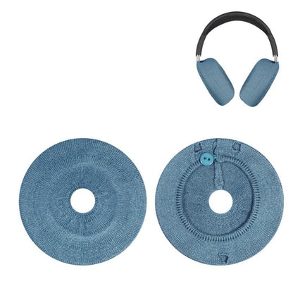 For Apple AirPods Max 2pcs Knitted Earphone Dust Cover(Blue) - Earmuff & Pad by buy2fix | Online Shopping UK | buy2fix