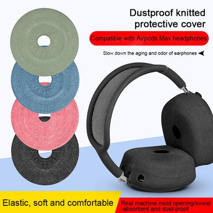 For Apple AirPods Max 2pcs Knitted Earphone Dust Cover(Blue) - Earmuff & Pad by buy2fix | Online Shopping UK | buy2fix