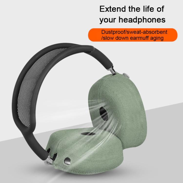 For Apple AirPods Max 2pcs Knitted Earphone Dust Cover(Light Gray) - Earmuff & Pad by buy2fix | Online Shopping UK | buy2fix