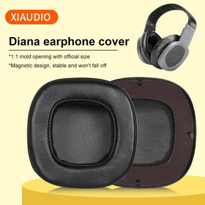 2pcs Magnetic Snap-on Lambskin Leather Earpads For Abyss Diana Phi / AB-1266(Black) - Earmuff & Pad by buy2fix | Online Shopping UK | buy2fix