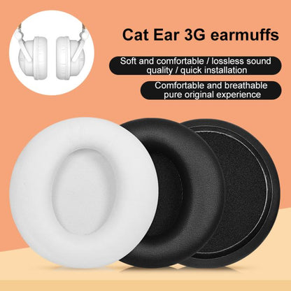 2pcs Protein Leather Earpads For Brookstone Yowu Selkirk Model Z 3G Cat Ear Headphone(Black) - Earmuff & Pad by buy2fix | Online Shopping UK | buy2fix