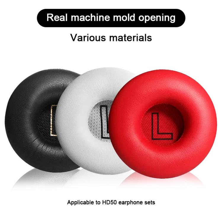 For Meizu HD50 1 Pair Protein Leather Snap-on Type Earphone Covers(Red) - Earmuff & Pad by buy2fix | Online Shopping UK | buy2fix