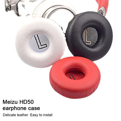 For Meizu HD50 1 Pair Protein Leather Snap-on Type Earphone Covers(Red) - Earmuff & Pad by buy2fix | Online Shopping UK | buy2fix
