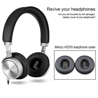 For Meizu HD50 1 Pair Protein Leather Snap-on Type Earphone Covers(Red) - Earmuff & Pad by buy2fix | Online Shopping UK | buy2fix