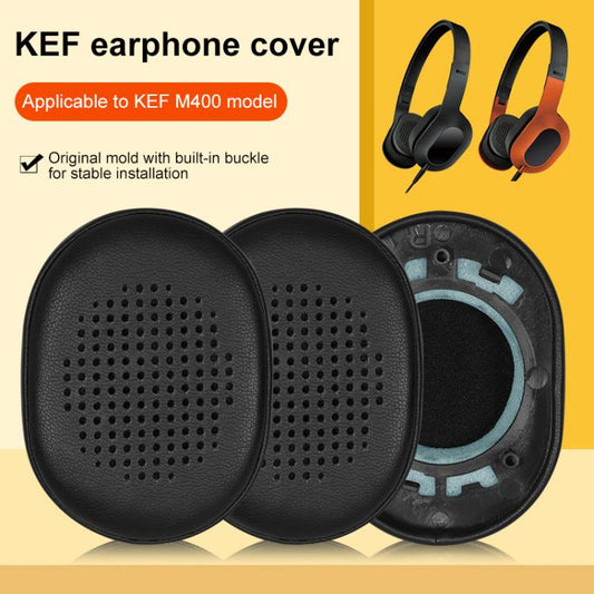 2pcs Snap-on Protein Leather Earpads For KEF M400(Black) - Earmuff & Pad by buy2fix | Online Shopping UK | buy2fix