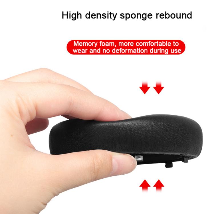 For Meizu HD60 2pcs Protein Leather Snap-on Type Earphone Covers(Black) - Earmuff & Pad by buy2fix | Online Shopping UK | buy2fix