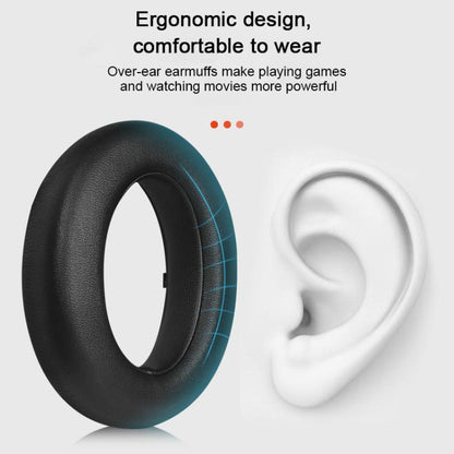 For Meizu HD60 2pcs Protein Leather Snap-on Type Earphone Covers(Black) - Earmuff & Pad by buy2fix | Online Shopping UK | buy2fix