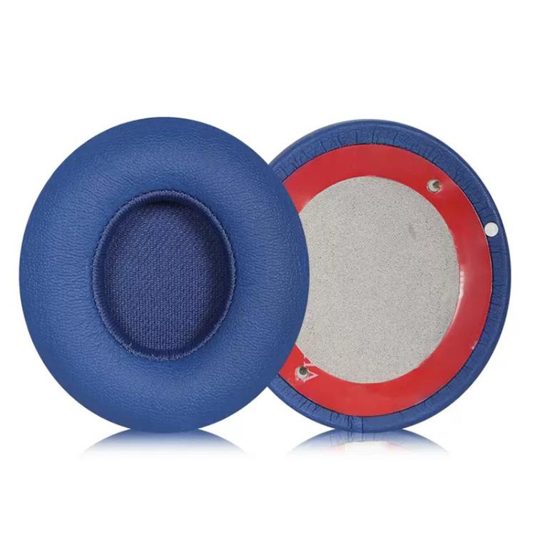 1 Pair Protein Leather Replacement Earpads For Beats Solo3 / Solo2(Blue) - Earmuff & Pad by buy2fix | Online Shopping UK | buy2fix