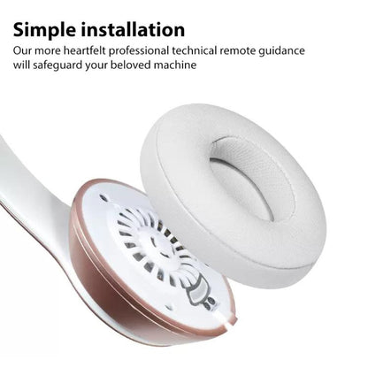 1 Pair Protein Leather Replacement Earpads For Beats Solo3 / Solo2(White) - Earmuff & Pad by buy2fix | Online Shopping UK | buy2fix