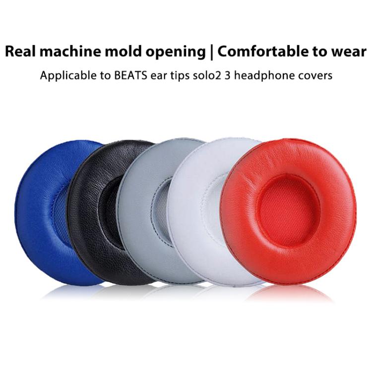 1 Pair Lambskin Replacement Earpads For Beats Solo3 / Solo2(Red) - Earmuff & Pad by buy2fix | Online Shopping UK | buy2fix
