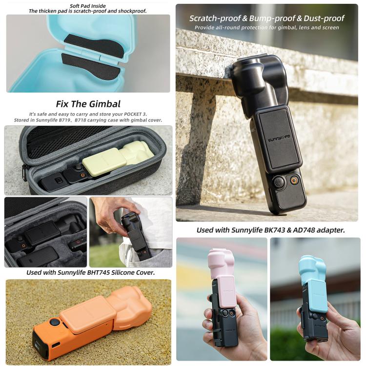 For DJI OSMO Pocket 3 Sunnylife Colorful Gimbal Cover Camera Protector Screen Protective Case(Black) - Case & Bags by Sunnylife | Online Shopping UK | buy2fix
