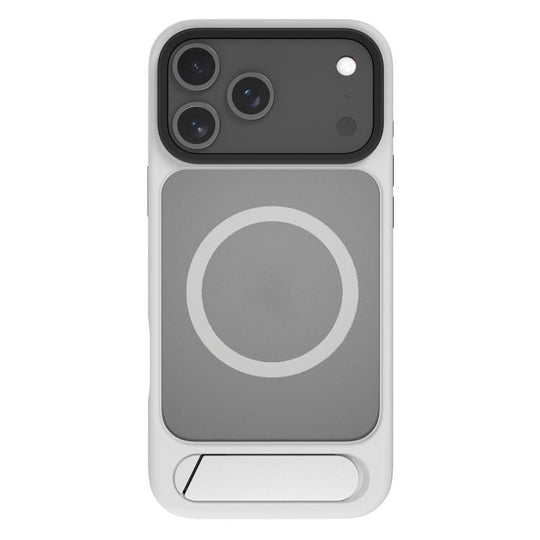 For iPhone 18 Pro Max / 17 Pro Max Kalebol MagSafe Invisible Tilt Holder PC Hybrid TPU Case(Grey White)