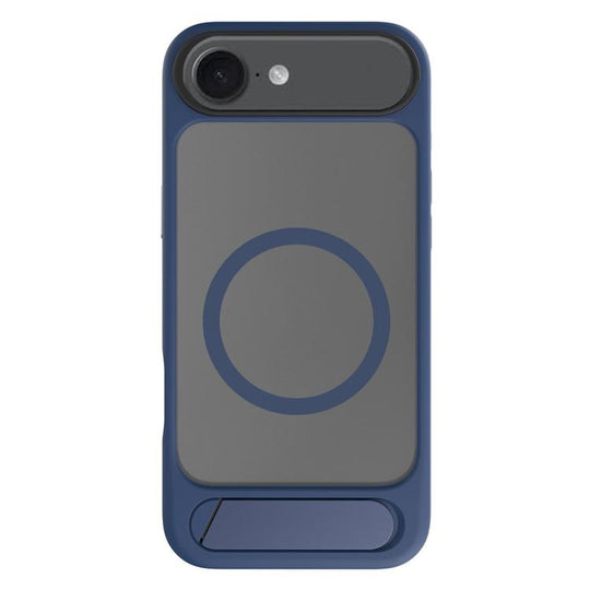 For iPhone 17 Air Kalebol MagSafe Invisible Tilt Holder PC Hybrid TPU Case(Navy Blue)