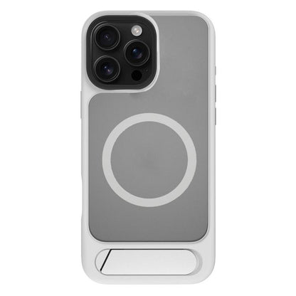 For iPhone 16 Pro Kalebol MagSafe Invisible Tilt Holder PC Hybrid TPU Case(Grey White) - iPhone 16 Pro Cases by Kalebol | Online Shopping UK | buy2fix