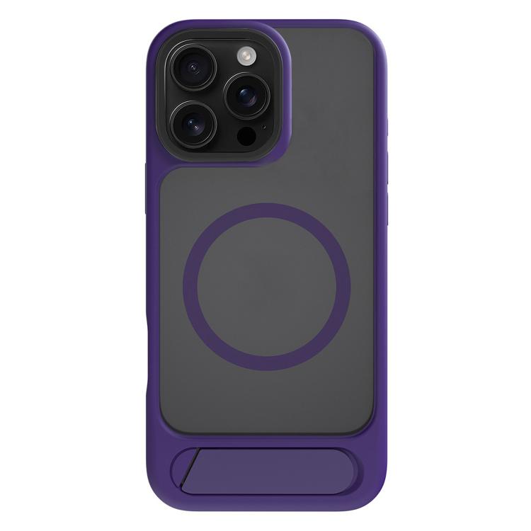 For iPhone 16 Pro Kalebol MagSafe Invisible Tilt Holder PC Hybrid TPU Case(Purple) - iPhone 16 Pro Cases by Kalebol | Online Shopping UK | buy2fix