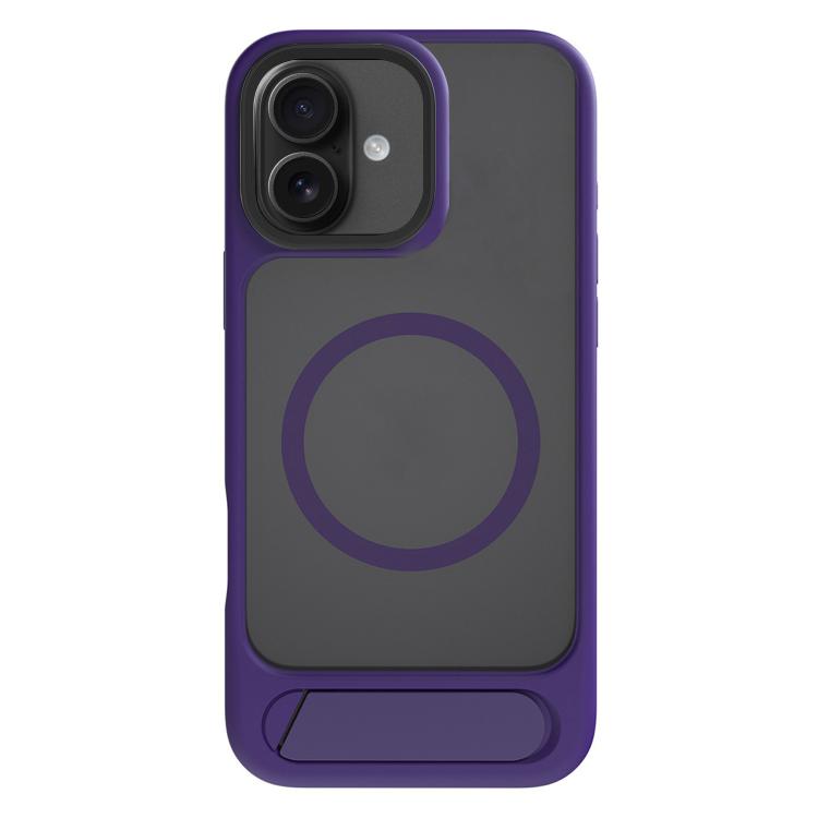 For iPhone 16 Plus Kalebol MagSafe Invisible Tilt Holder PC Hybrid TPU Case(Purple) - iPhone 16 Plus Cases by Kalebol | Online Shopping UK | buy2fix