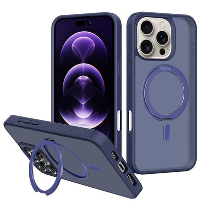 For iPhone 16 Pro Kalebol Rotating Holder MagSafe PC Hybrid TPU Phone Case(Blue) - iPhone 16 Pro Cases by Kalebol | Online Shopping UK | buy2fix