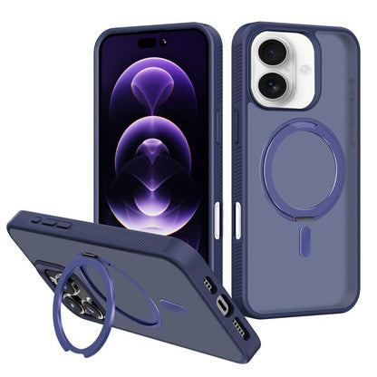 For iPhone 16 Plus Kalebol Rotating Holder MagSafe PC Hybrid TPU Phone Case(Blue) - iPhone 16 Plus Cases by Kalebol | Online Shopping UK | buy2fix