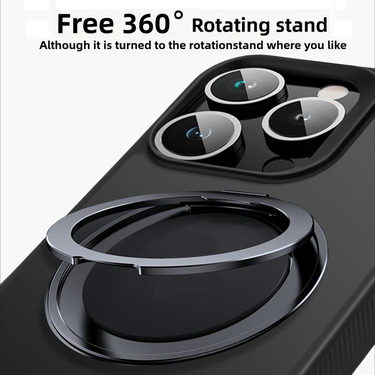 For iPhone 16 Kalebol Rotating Holder MagSafe PC Hybrid TPU Phone Case(Black) - iPhone 16 Cases by Kalebol | Online Shopping UK | buy2fix