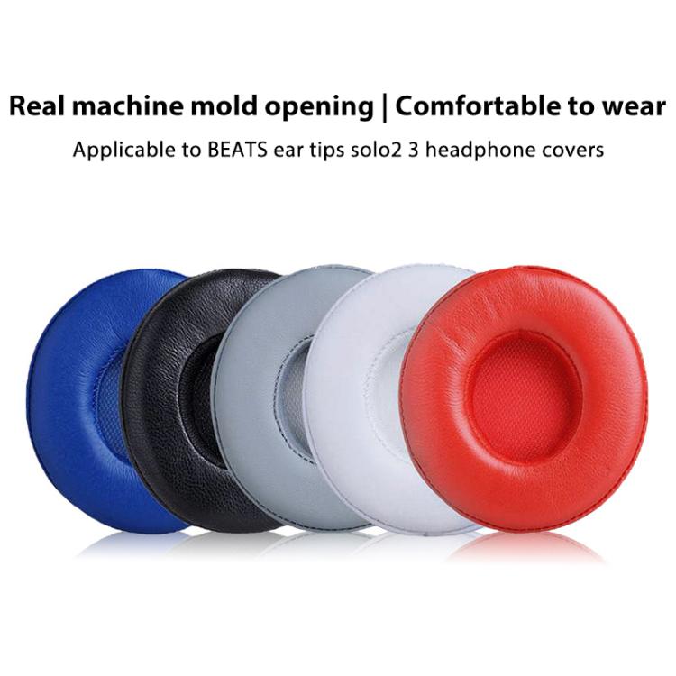 1 Pair Lambskin Replacement Earpads For Beats Solo3 / Solo2 Wireless(Grey) - Earmuff & Pad by buy2fix | Online Shopping UK | buy2fix