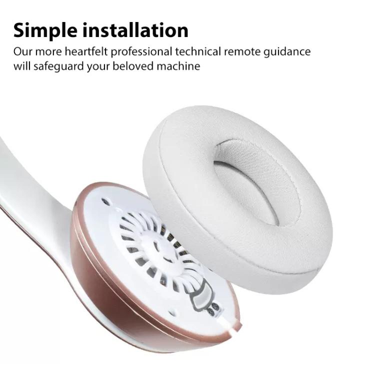 1 Pair Lambskin Replacement Earpads For Beats Solo3 / Solo2 Wireless(White) - Earmuff & Pad by buy2fix | Online Shopping UK | buy2fix