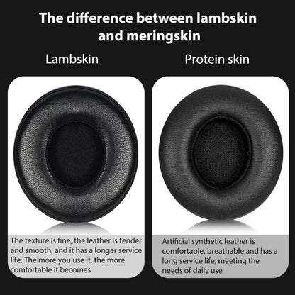 1 Pair Lambskin Replacement Earpads For Beats Solo3 / Solo2 Wireless(Grey) - Earmuff & Pad by buy2fix | Online Shopping UK | buy2fix