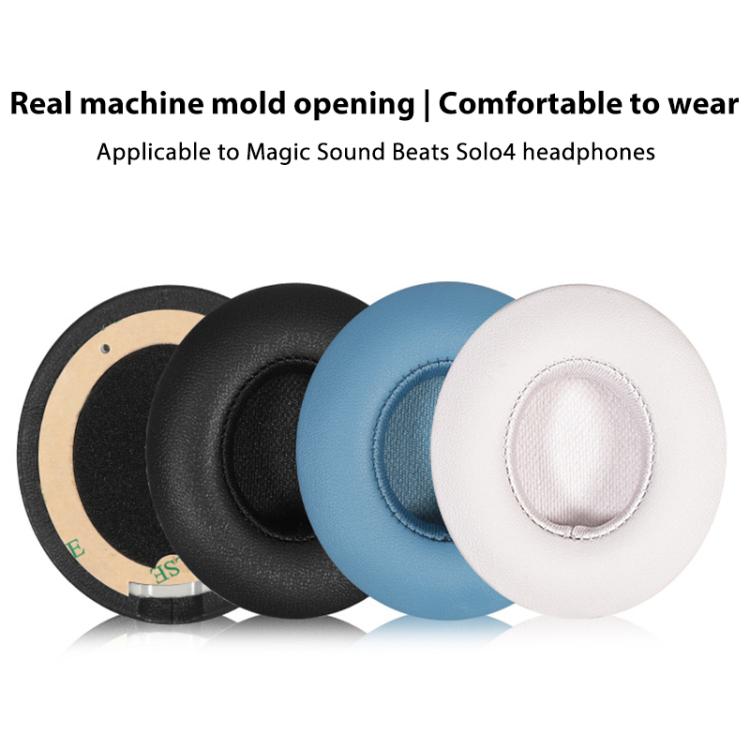 1 Pair Protein Leather Replacement Earpads For Beats Solo4(Cyan) - Earmuff & Pad by buy2fix | Online Shopping UK | buy2fix