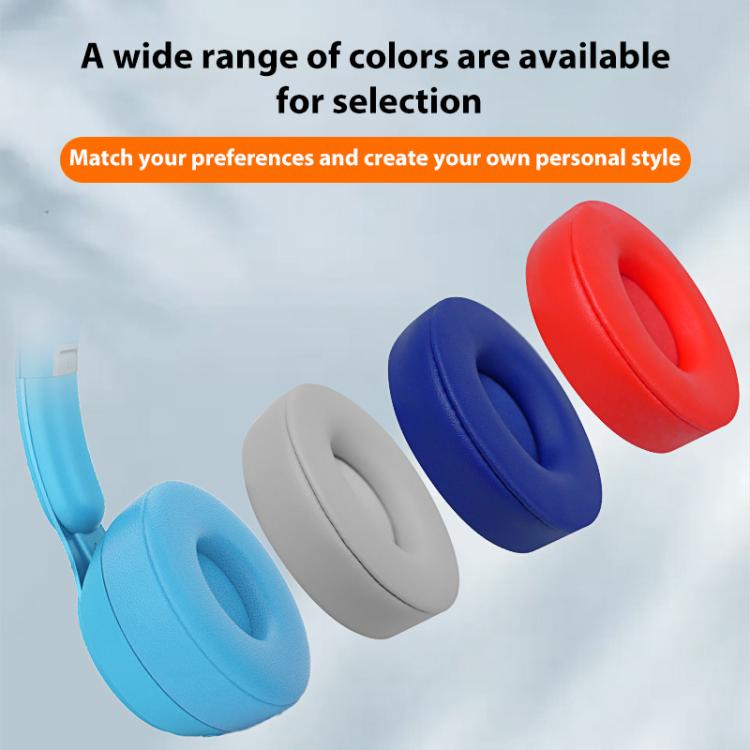 1 Pair Protein Leather Replacement Earpads For Beats Solo Pro(Light Blue) - Earmuff & Pad by buy2fix | Online Shopping UK | buy2fix