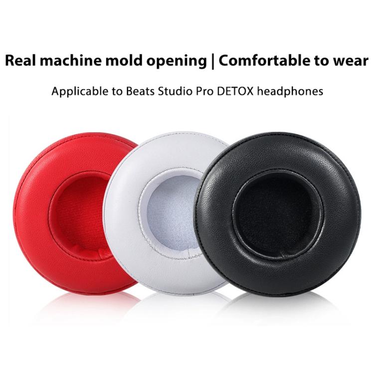 2pcs Protein Leather Replacement Earpads For Beats Studio Pro(White) - Earmuff & Pad by buy2fix | Online Shopping UK | buy2fix