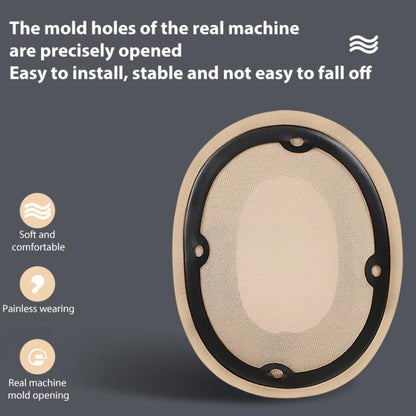 1 Pair Printing Protein Leather Replacement Earpads For EDIFIER W830BT / W860NB(Black) - Earmuff & Pad by buy2fix | Online Shopping UK | buy2fix