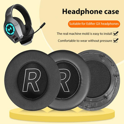 1 Pair Protein Leather Replacement Earpads For EDIFIER HECATE GX(Black) - Earmuff & Pad by buy2fix | Online Shopping UK | buy2fix