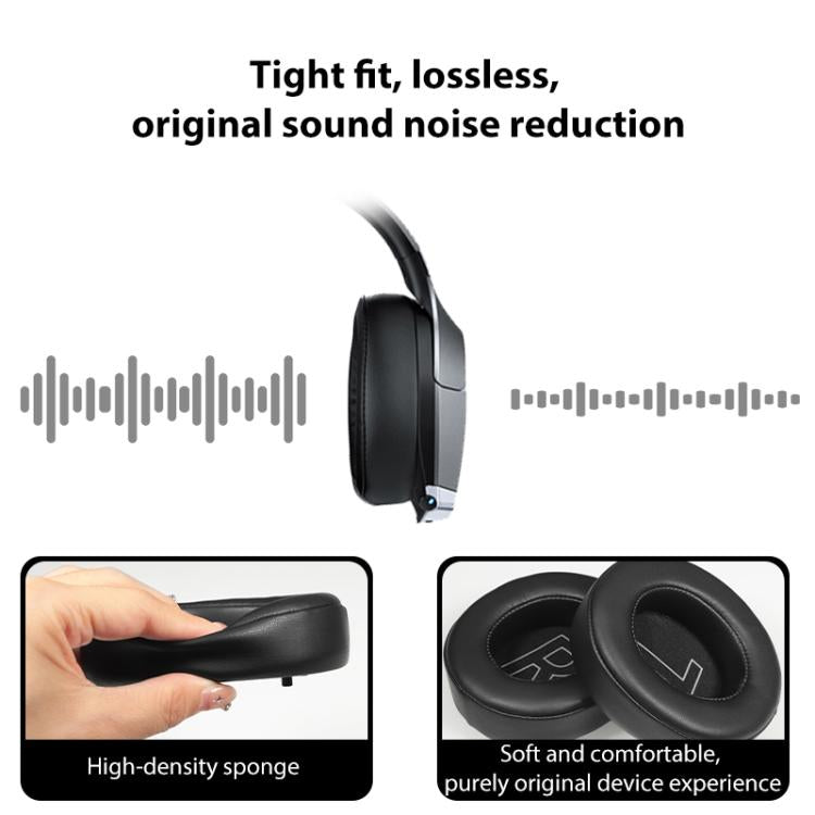 1 Pair Protein Leather Replacement Earpads For EDIFIER HECATE GX(Black) - Earmuff & Pad by buy2fix | Online Shopping UK | buy2fix