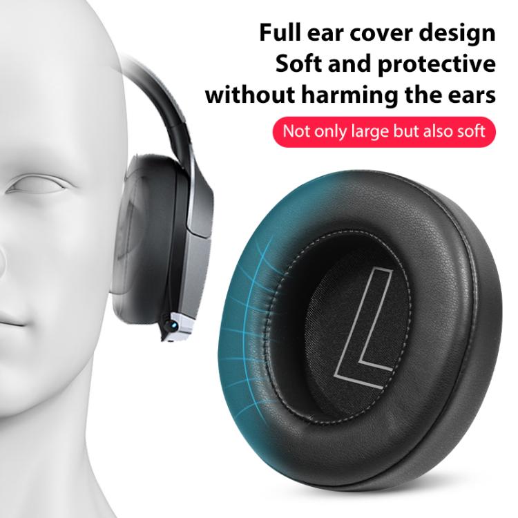 1 Pair Protein Leather Replacement Earpads For EDIFIER HECATE GX(Black) - Earmuff & Pad by buy2fix | Online Shopping UK | buy2fix
