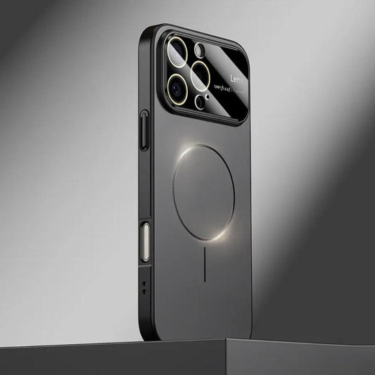 For iPhone 16 Pro Kalebol Large Window MagSafe Frosted PC Phone Case(Black) - iPhone 16 Pro Cases by Kalebol | Online Shopping UK | buy2fix