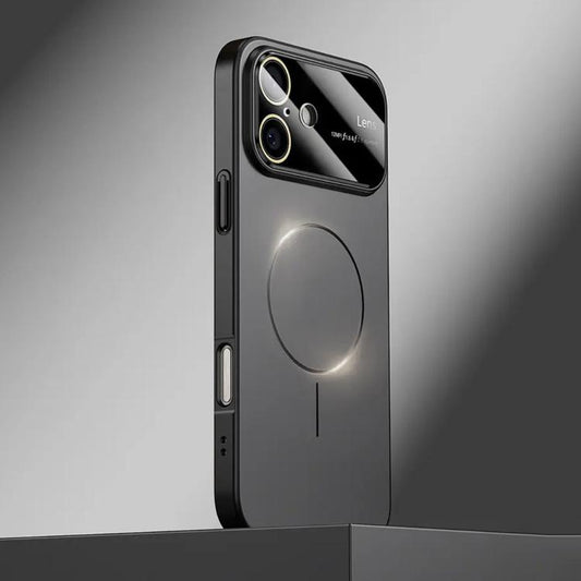 For iPhone 16 Plus Kalebol Large Window MagSafe Frosted PC Phone Case(Black) - iPhone 16 Plus Cases by Kalebol | Online Shopping UK | buy2fix