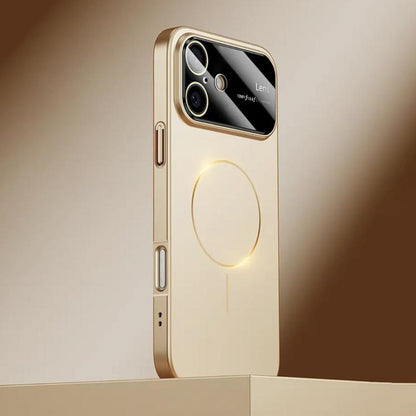 For iPhone 16 Plus Kalebol Large Window MagSafe Frosted PC Phone Case(Desert Gold) - iPhone 16 Plus Cases by Kalebol | Online Shopping UK | buy2fix