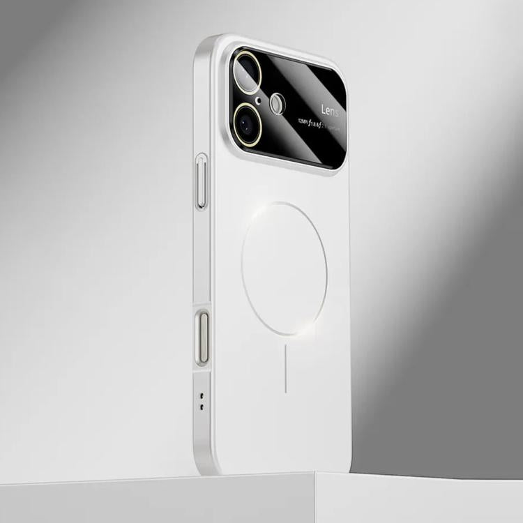 For iPhone 16 Plus Kalebol Large Window MagSafe Frosted PC Phone Case(White) - iPhone 16 Plus Cases by Kalebol | Online Shopping UK | buy2fix