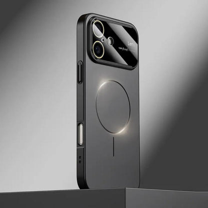 For iPhone 16 Kalebol Large Window MagSafe Frosted PC Phone Case(Black) - iPhone 16 Cases by Kalebol | Online Shopping UK | buy2fix