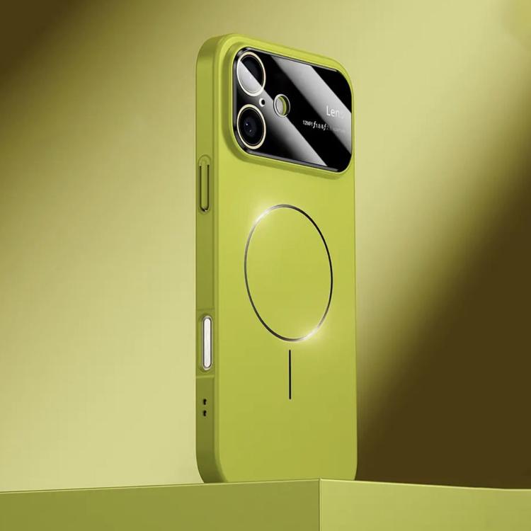 For iPhone 16 Kalebol Large Window MagSafe Frosted PC Phone Case(Avocado Green) - iPhone 16 Cases by Kalebol | Online Shopping UK | buy2fix