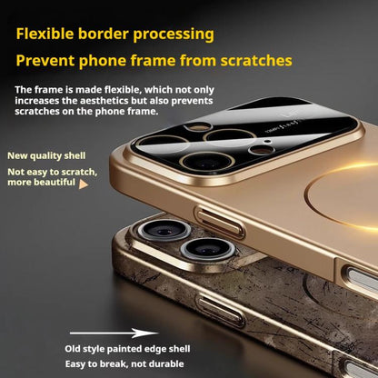 For iPhone 16 Pro Max Kalebol Large Window MagSafe Frosted PC Phone Case(Khaki) - iPhone 16 Pro Max Cases by Kalebol | Online Shopping UK | buy2fix