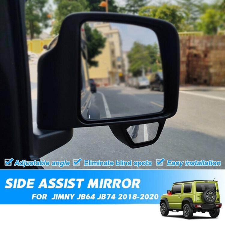 For Suzuki Jimny JB74 / JB64 2018- Car Rear-view Blind Spot Wide-angle Auxiliary Mirror, Type:Left Side(Black) - Convex Mirror & Accessories by buy2fix | Online Shopping UK | buy2fix