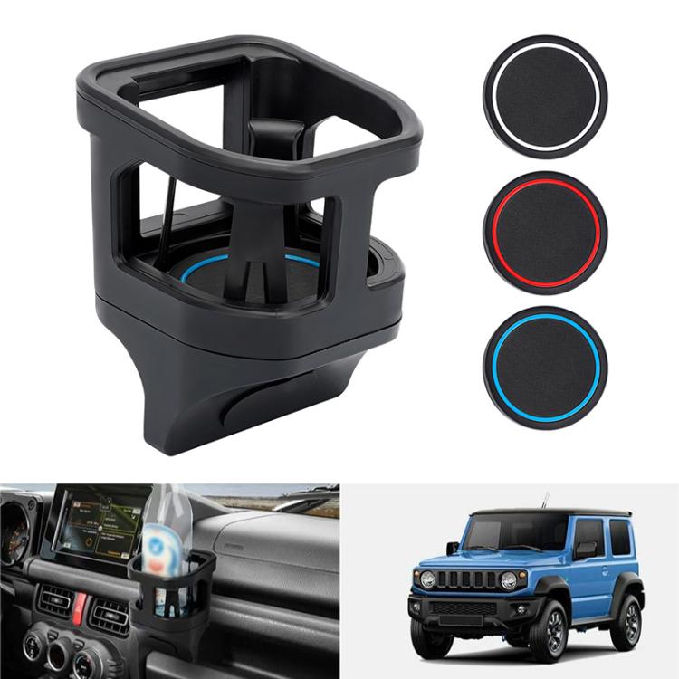 For Suzuki Jimny JB74 / JB64 2018- Car Air Outlet Water Cup Holder, with 3pcs Anti-slip Mats(Black) - Car Drink Holders by buy2fix | Online Shopping UK | buy2fix