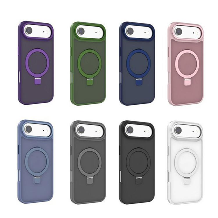 For iPhone Air Kalebol Metal Lens Frame MagSafe Holder Frosted PC Phone Case(Dark Green) - iPhone Air Cases by Kalebol | Online Shopping UK | buy2fix