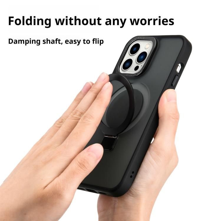 For iPhone Air Kalebol Metal Lens Frame MagSafe Holder Frosted PC Phone Case(Navy Blue) - iPhone Air Cases by Kalebol | Online Shopping UK | buy2fix