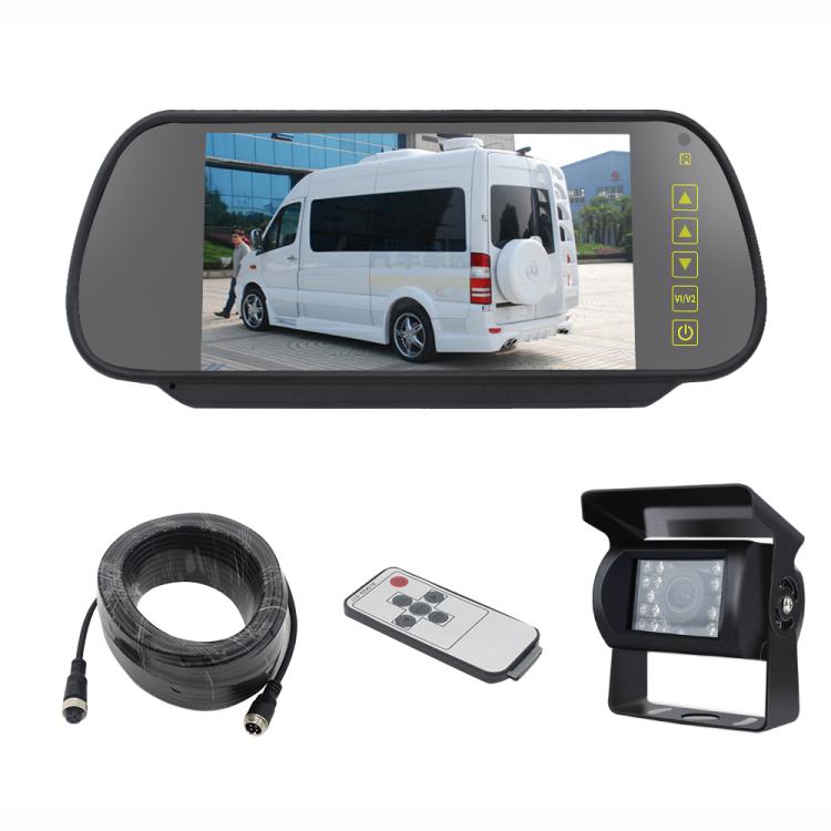 7 inch IPS HD Screen AHD Touch Button Car Reversing Rearview Camera Monitor Kit(Black) - Rearview Monitors by buy2fix | Online Shopping UK | buy2fix