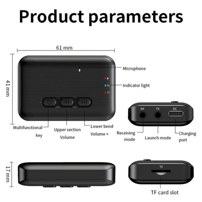 2 in 1 Car Bluetooth AUX Receiver Transmitter Bluetooth Audio Adapter(Black) - Bluetooth Adapters by buy2fix | Online Shopping UK | buy2fix